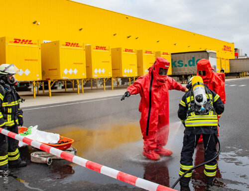 Katastrophenfall bei DHL Freight in Erlensee mit rund 200 Einsatzkräften geübt